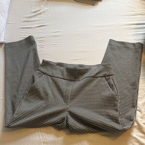 Houndstooth High-Waist Trousers - Black & White